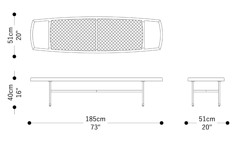 Image of the main dimensions of the product